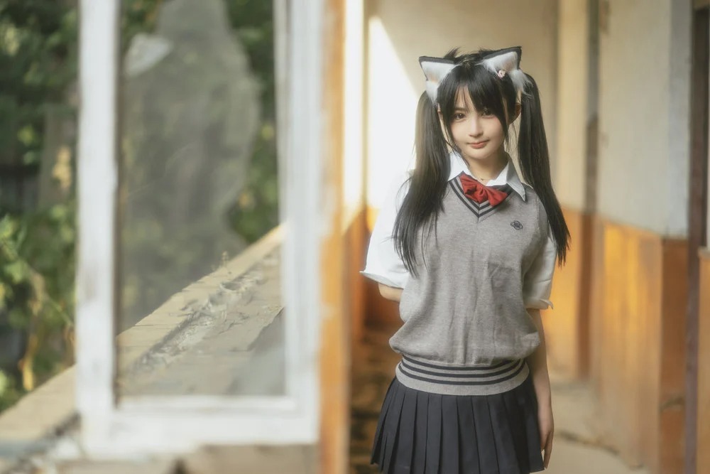学生装扮的美女