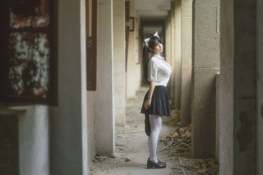 学生装扮的美女