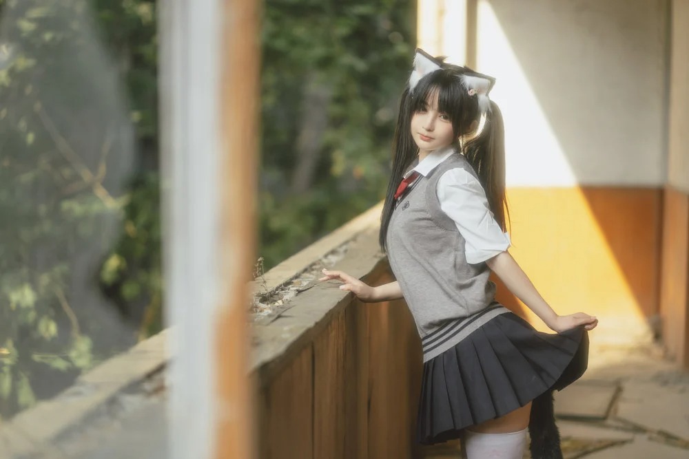 学生装扮的美女