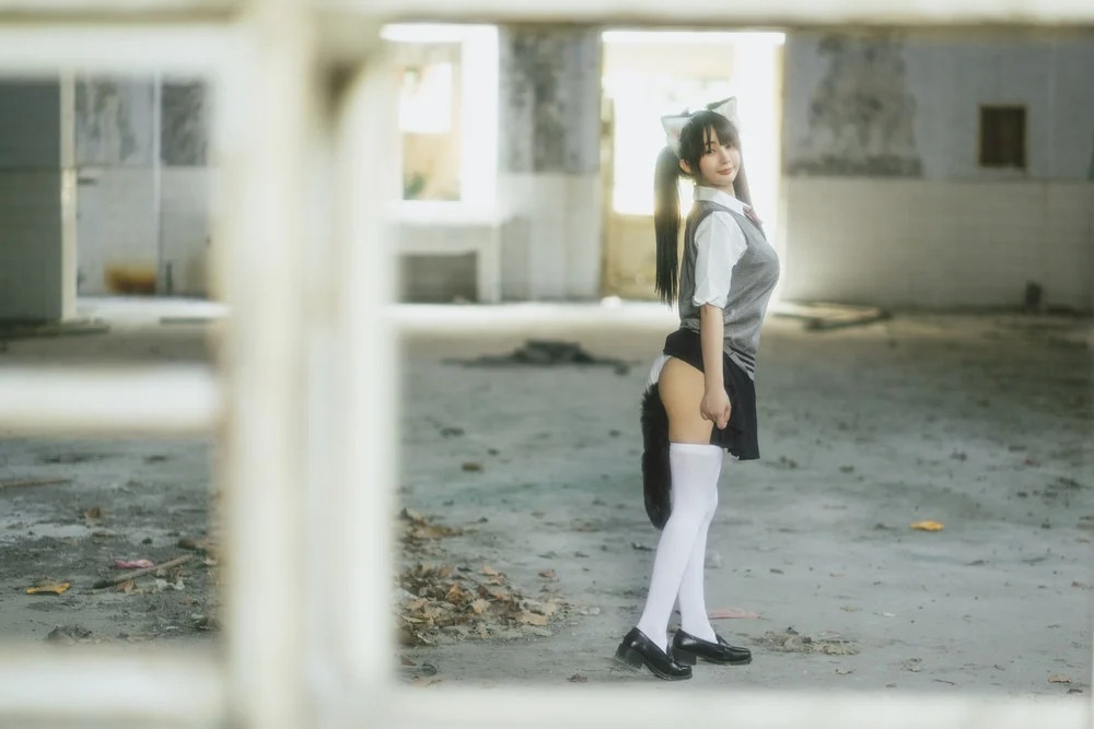 学生装扮的美女