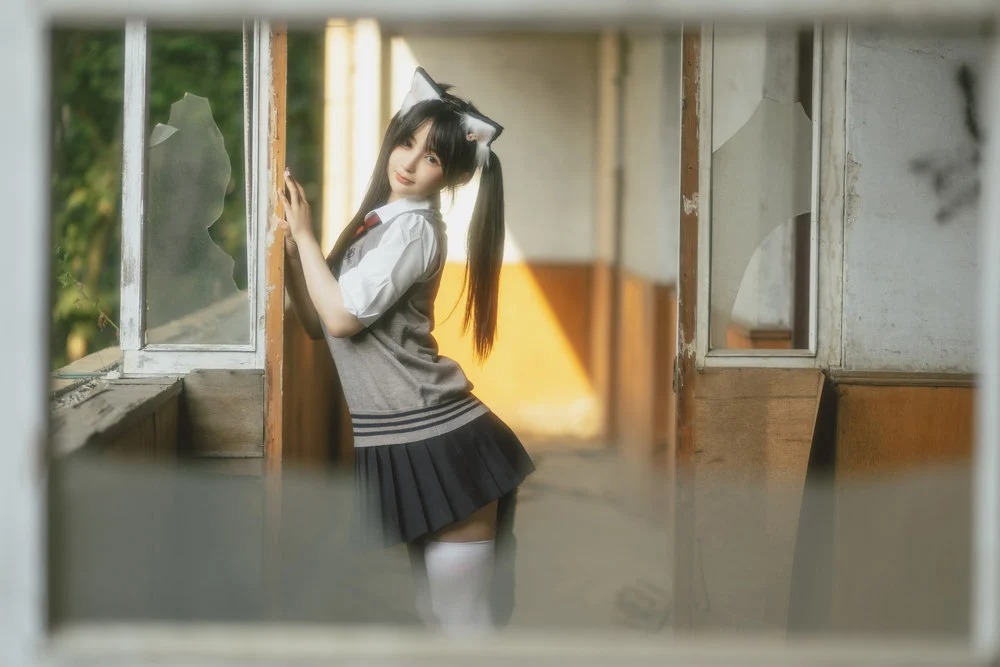 学生装扮的美女