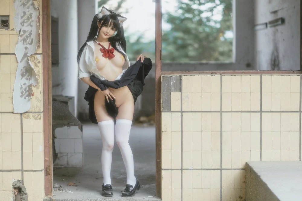 学生装扮的美女